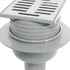 ACO Balkon/Terrassenablauf 100 x 100 mm  DN 50, grau, Ablauf senkrecht