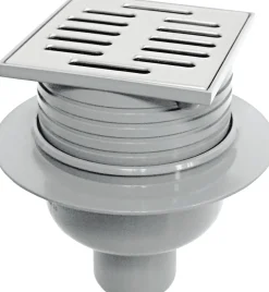 ACO Balkon/Terrassenablauf 100 x 100 mm  DN 50, grau, Ablauf senkrecht