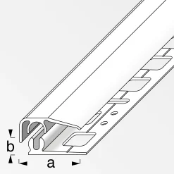 alfer Abschluss-Profil 1 m, 19.5 x 7 mm Alu eloxiert Edelstahl Optik