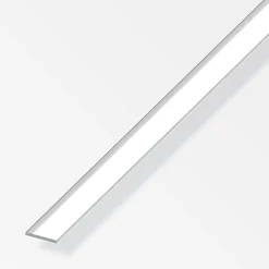 alfer Flachprofil Aluminium eloxiert poliert Chrom-Optik