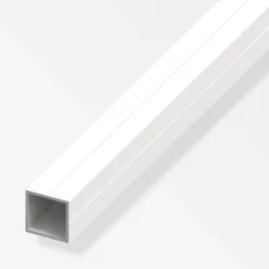 alfer Quadratrohr 2.5 m, 23.5 x 1.5 mm Aluminium beschichtet weiss