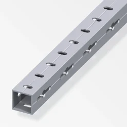 alfer Quadratrohr 2.5 m, 23.5 x 1.5 mm Aluminium roh blank logisch gelocht