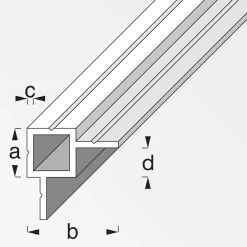 alfer Quadratrohr, 2 Schenkel versetzt 1 m, 23.5 x 45.5 x 1.5 mm