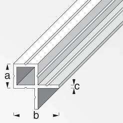 alfer Quadratrohr, 2 Schenkel innen 1 m, 23.5 x 43.5 x 1.5 mm Alu blank