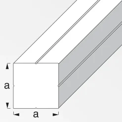 alfer Quadratstange 1 m, 15.5 mm Aluminium roh blank