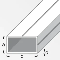 alfer Rechteckrohr 1 m, 23.5 x 43.5 x 1.5 mm Aluminium roh blank
