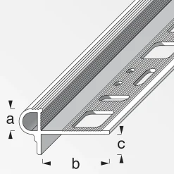 alfer Treppenkantenprofil 1 m, 12.5 x 24.5 x 7.5 mm Alu eloxiert silber