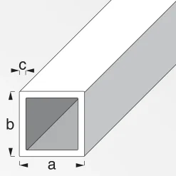 alfer Vierkantrohr 1 m, 25 x 25 x 1.5 mm Aluminium eloxiert silber
