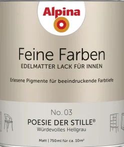Alpina Feine Farben Lack No. 03 Poesie der Stille - hellgrau 750 ml