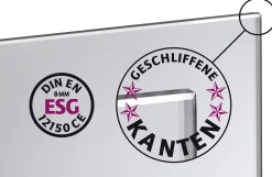 Ambiente Glaszaun Dekor 82 schräg 103 x 120/180 cm gehärtetes 8 mm Glas