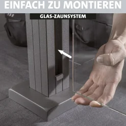 Ambiente Glaszaun Erweiterungsset Klarglas 187 x 124,2 cm weiß