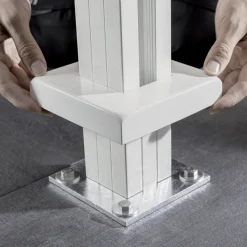 Ambiente Glaszaun Erweiterungsset Klarglas mit Siebdruck 187 x 55,7 cm weiß