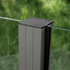 Ambiente Glaszaun Erweiterungsset Klarglas 187 x 55,7 cm mit Motivdruck grau