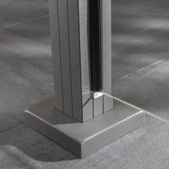 Ambiente Glaszaun Erweiterungsset Klarglas mit Siebdruck 187 x 55,7 cm grau