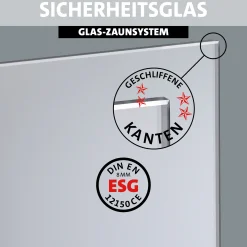 Ambiente Glaszaun Erweiterungsset Klarglas 187 x 55,7 cm anthrazit