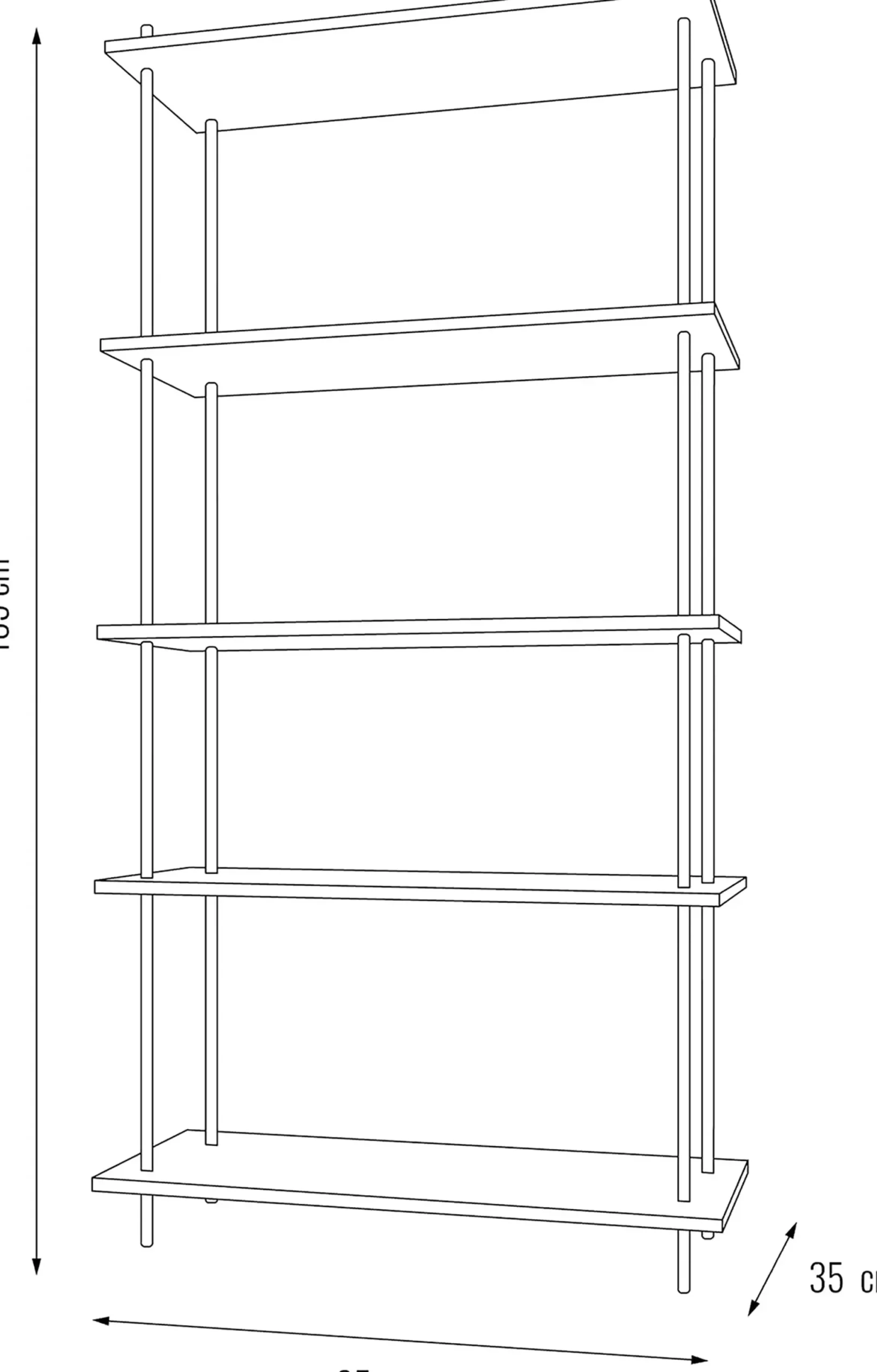 Ar Shelving Standregal AR Deco Nebraska 185 x 85 cm 200 kg
