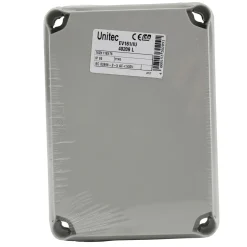 Aufputz- Abzweigdose IP65, mit Schraubdeckel, 162 x 116 x 76 mm, grau