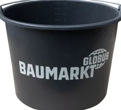 Baueimer 12 l Kunststoff schwarz Knopfbügel L-Skala