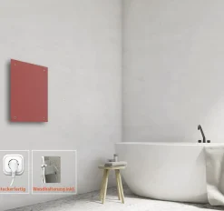 Bella Jolly Infrarot Glasheizkörper 50x50 cm 350 Watt rot