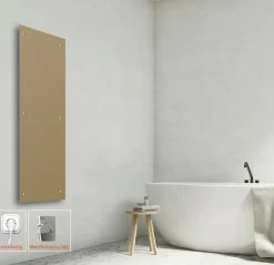 Bella Jolly Infrarot Glasheizkörper 45x120 cm 850 Watt, beige-grau