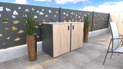 Bellano Living Eck Element für Outdoorküchen inkl. 2 Türen eiche