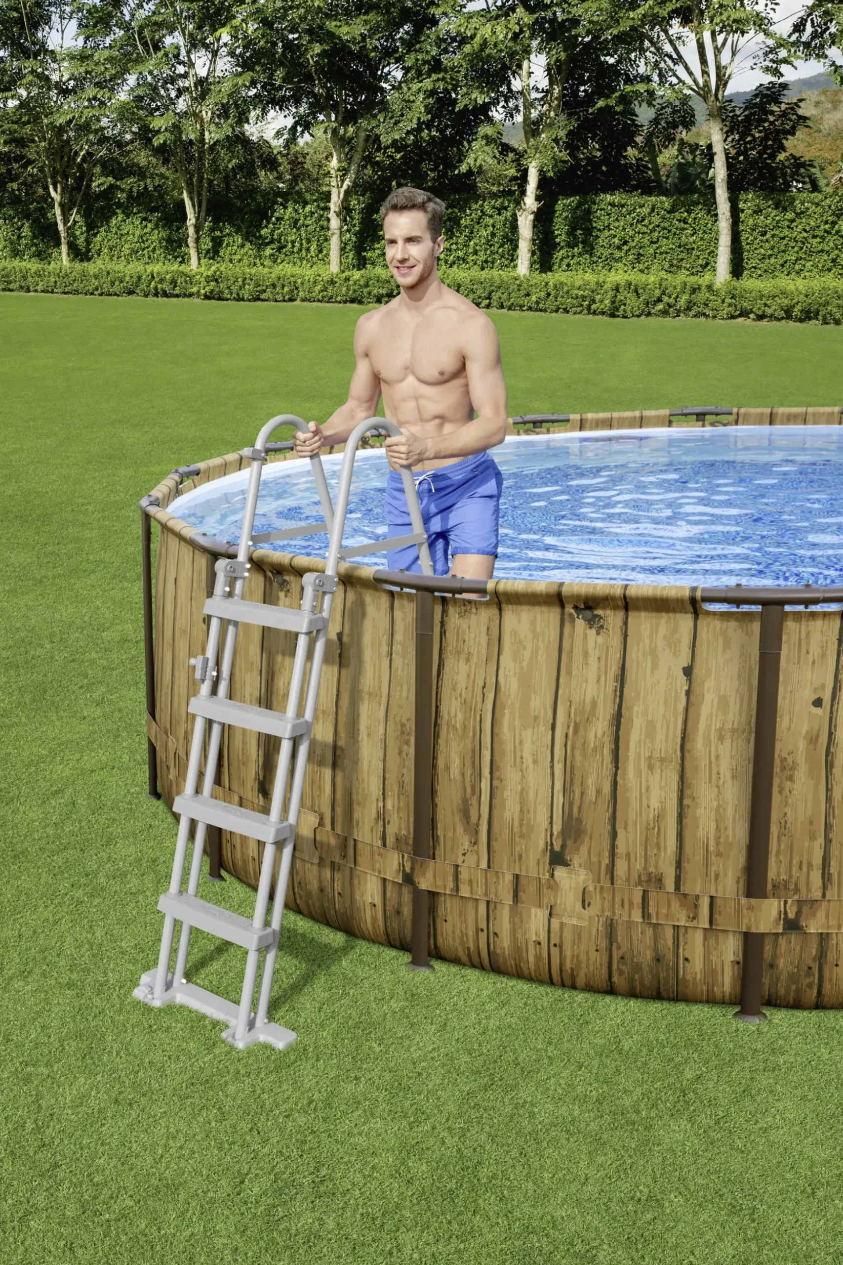 Bestway Aufstellpool Komplett-Set Power Steel Swim Vista Ø 488 x 122 cm