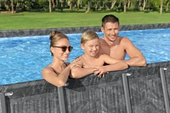 Bestway Winterfestes Frame Pool APX365 Komplett-Set mit Sandfilteranlage 732 x 366 x 132 cm marmor-optik eckig