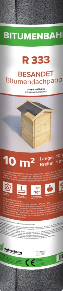 Bitumenbahn R 333 besandet 10 x 1 m = 10 m² schwarz