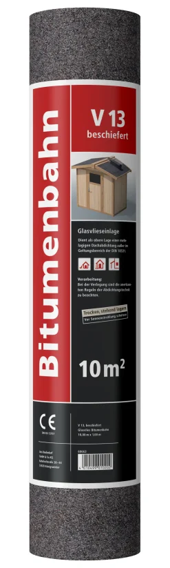 Bitumenbahn V 13 beschiefert 10 x 1 m = 10 m² grün-grau