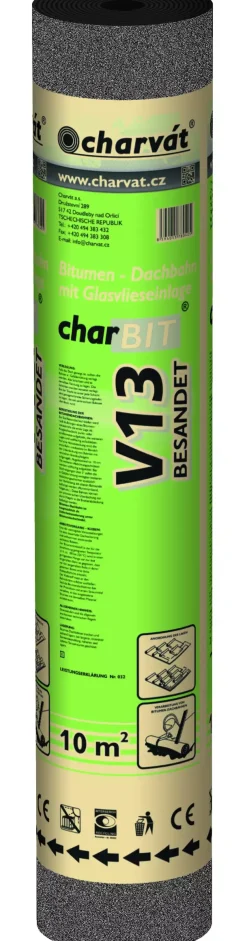 Bitumenpappe V13 besandet 10 x 1 m = 10 m² schwarz-grau