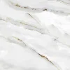 Bodenfliese Feinsteinzeug Alabaster Cleo Light 60 x 120 cm weiß/gold