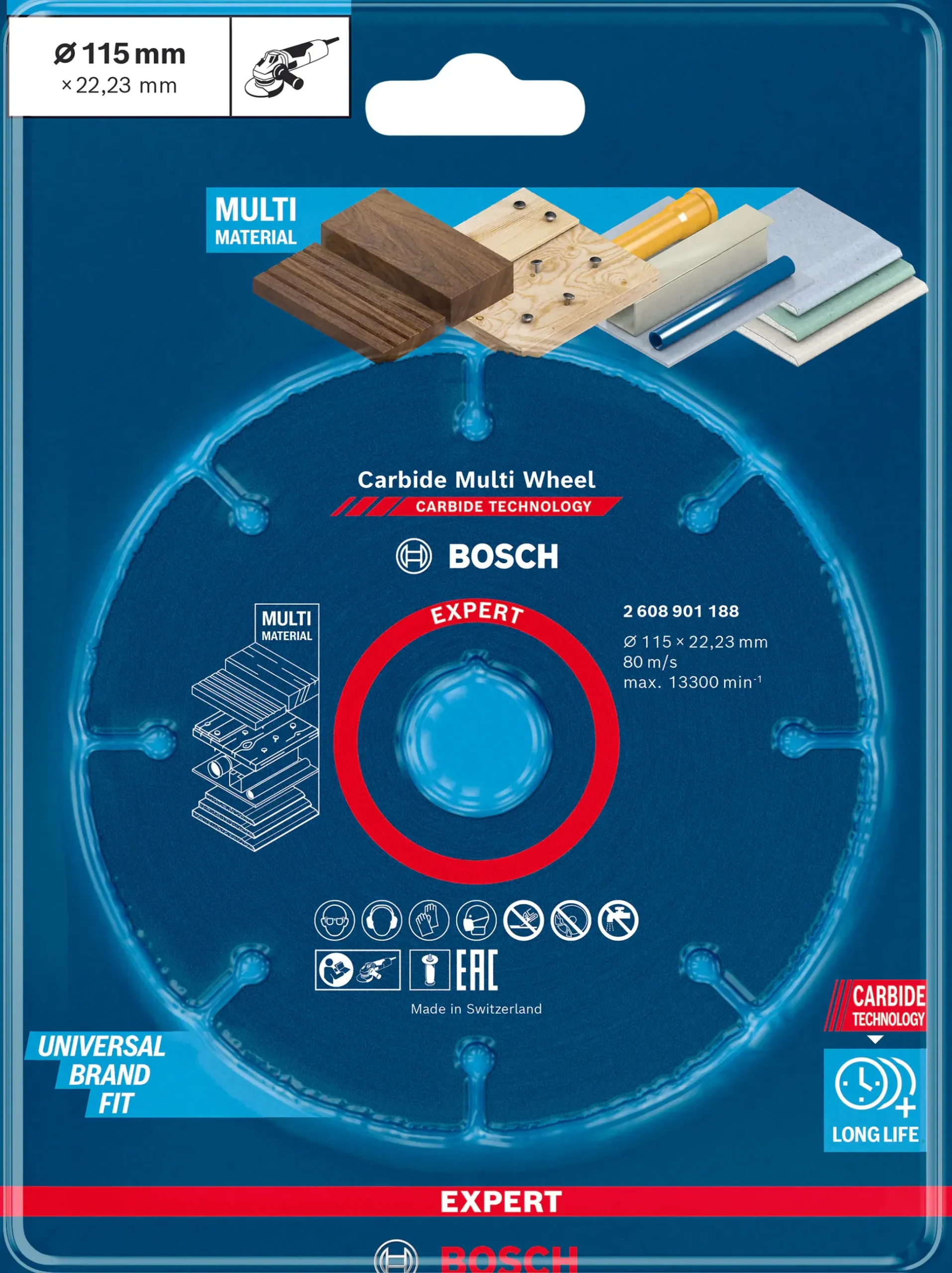Bosch EXPERT Carbide Multi Wheel Trennscheibe, 115 mm, 22,23 mm