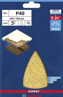 Bosch Expert Schleifpapier C470 100 x 150 mm G 40 10 Stück