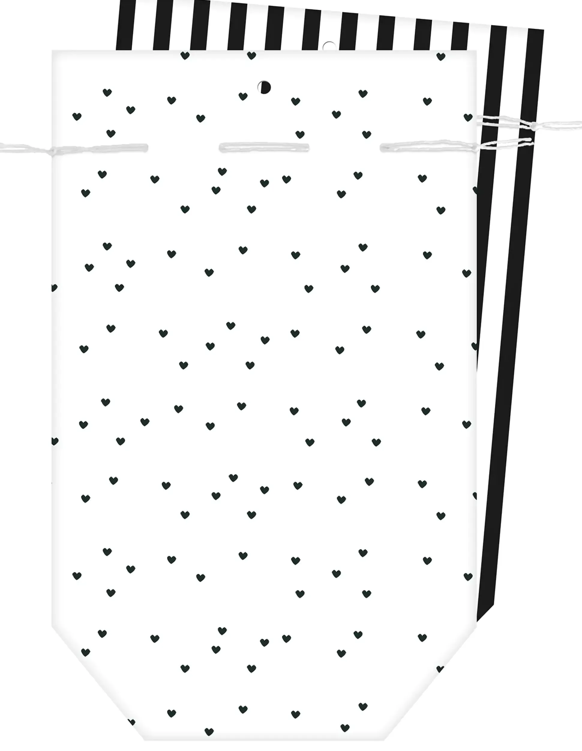 Braun & Company Geschenktasche schwarz weiß 16 x 26 cm