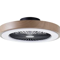 Brilliant LED Deckenleuchte mit Ventilator Slimline Ø 49 cm 40 W Holzoptik/schwarz