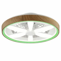 Brilliant LED Deckenleuchte mit Ventilator Gaiano Ø 48 cm 48 W holz/weiß