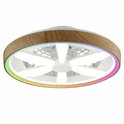 Brilliant LED Deckenleuchte mit Ventilator Gaiano Ø 48 cm 48 W holz/weiß
