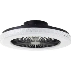 Brilliant LED Deckenleuchte mit Ventilator Badria Ø 49 cm 40 W schwarz