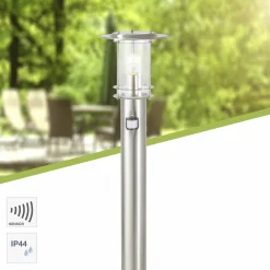 Brilliant Wegeleuchte York edelstahl 100 cm Bewegungsmelder E27 40 W