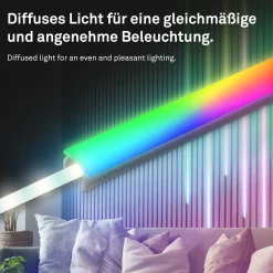 Brilloner PC Profil Pimp Diffusor your Panel 1,3 m, Kunststoff, 14-15 mm, rauchglas
