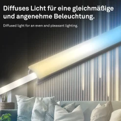 Brilloner PC Profil Pimp Diffusor your Panel 1,3 m, Kunststoff, 14-15 mm, rauchglas