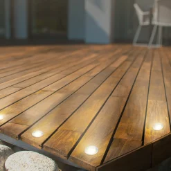 Briloner LED Außen-Bodenstrahler Teak Connect to Shine 3er Ergänzungsset 10 W warmweiß