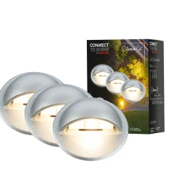 Briloner LED Außen-Bodenstrahler Teak Connect to Shine 3er Ergänzungsset 10 W warmweiß