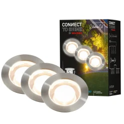 Briloner LED Außen-Bodenstrahler Padouk Connect to Shine 3er Ergänzungsset 10W warmweiß