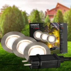 Briloner LED Außen-Bodenstrahler Connect to Shine 3er Starterset 10W warmweiß