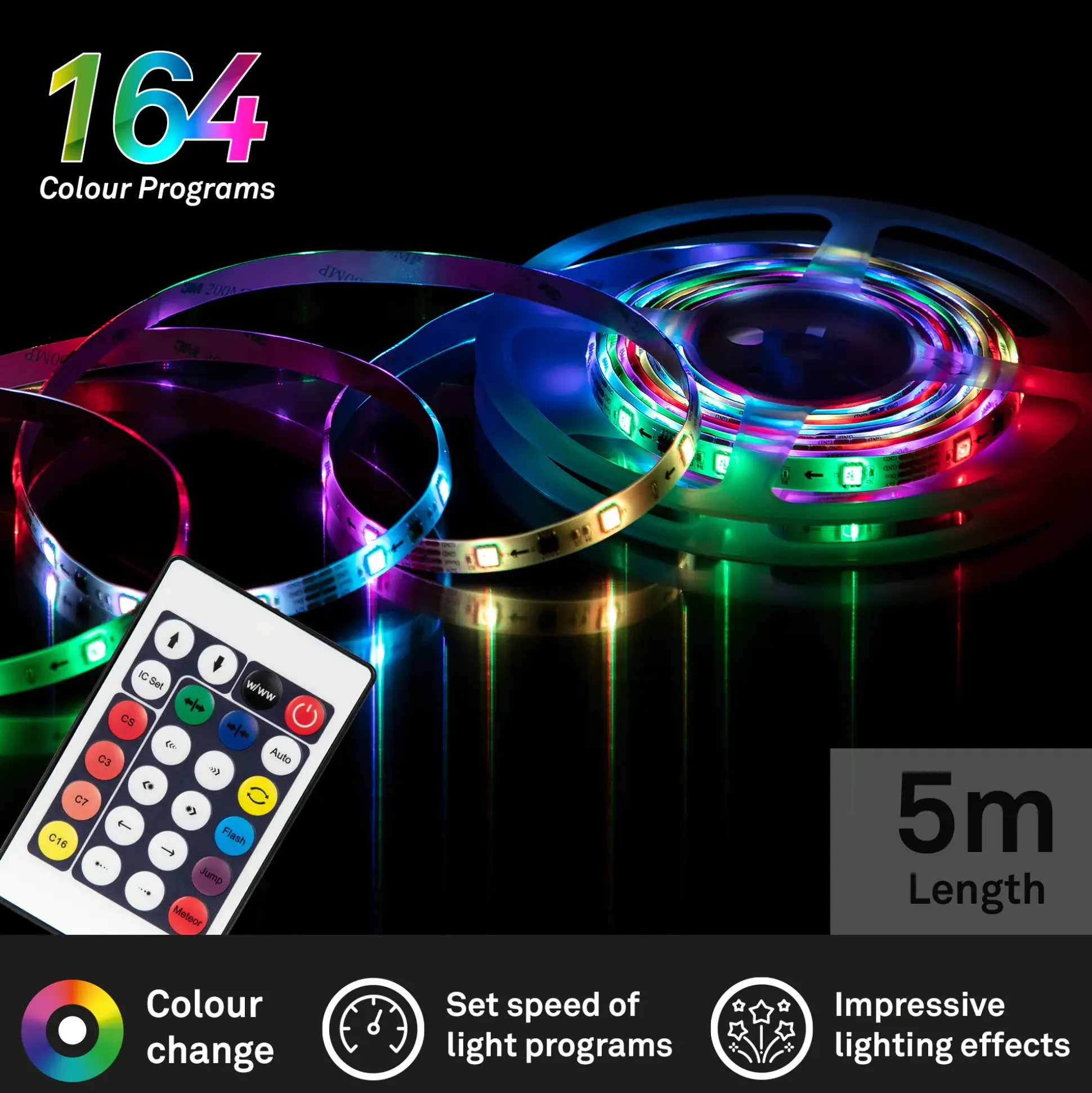Briloner LED-Stripe RGB digital 5 m 150 x RGB mit Farbwechselfunktion