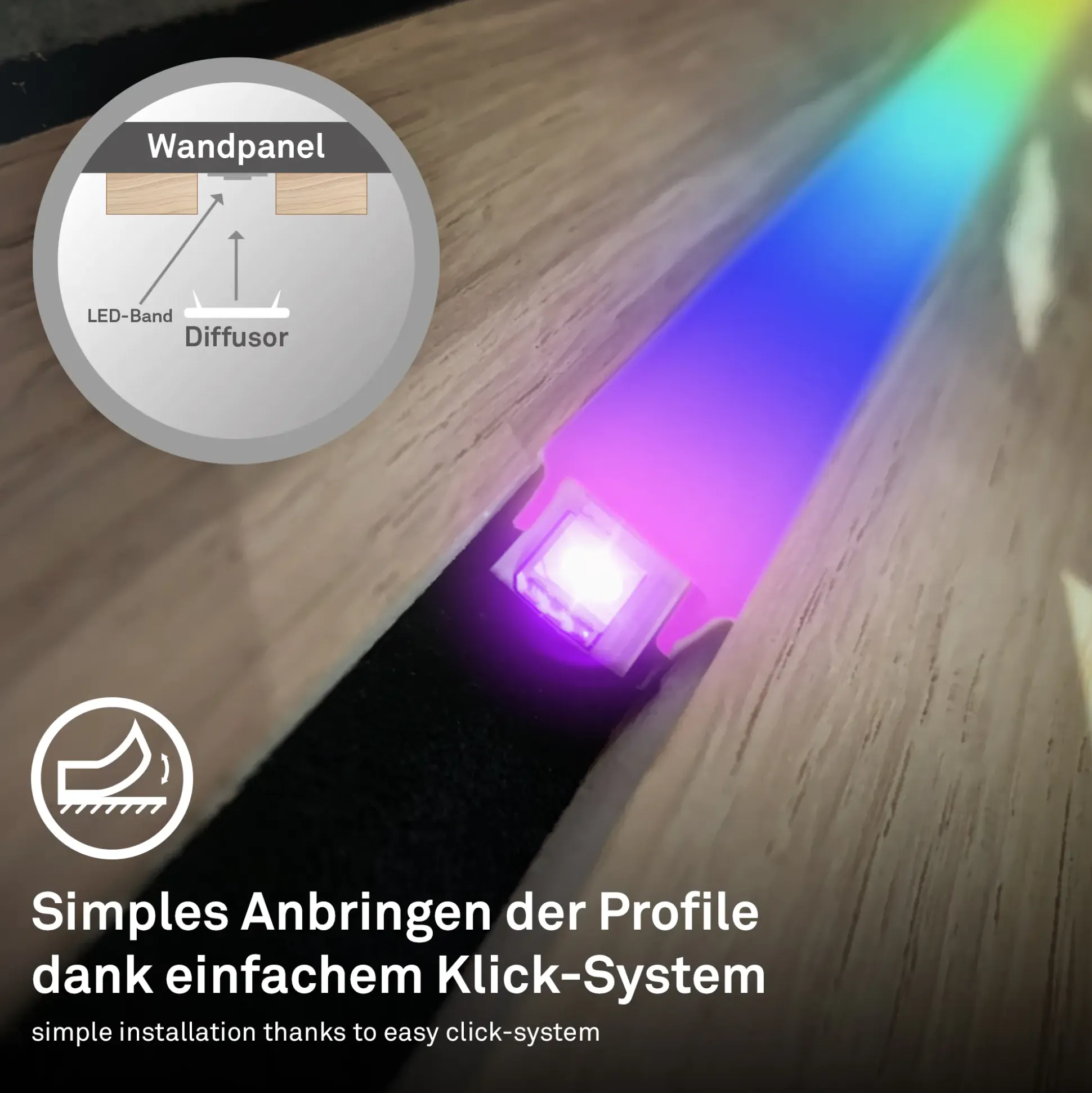Briloner PC Profil Pimp your Panel Diffusor 1,3 m, Kunststoff, 12-13 mm, schwarz