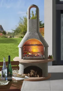 Buschbeck Grillkamin Carmen grau 203 x 110 x 65 cm