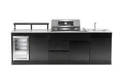 Buschbeck Outdoorküche Bradford inkl. Kühlschrank und Spüle mit Armatur