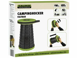 Calima Campinghocker faltbar schwarz/grün 26 x 26 cm